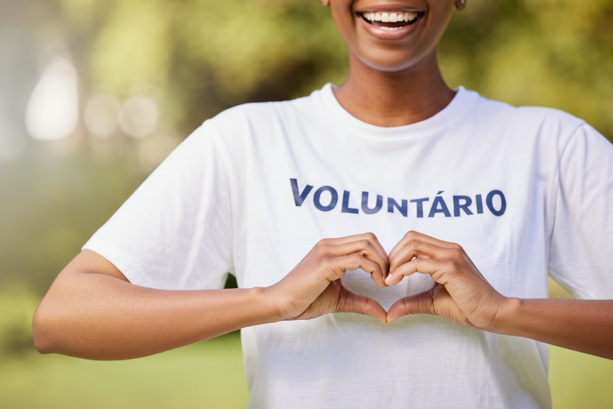 Voluntários servindo